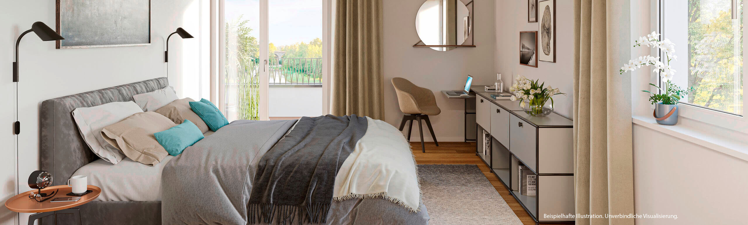 Innenrendering Schlafzimmer | Neubauprojekt Benker 4 | Eigentumswohnungen in Marktredwitz | Benker 4 Innenrendering Schlafzimmer | Neubauprojekt Benker 4 | Eigentumswohnungen in Marktredwitz | Benker 4